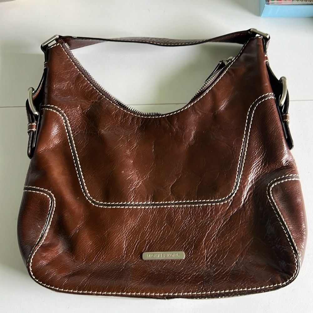Michael Kors hobo brown leather purse
